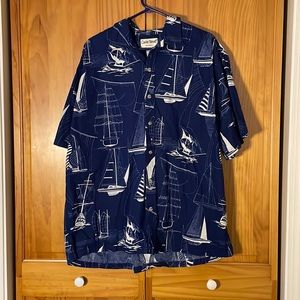 Vintage Cooke Street Men’s Hawaiian Sailboats Shirt